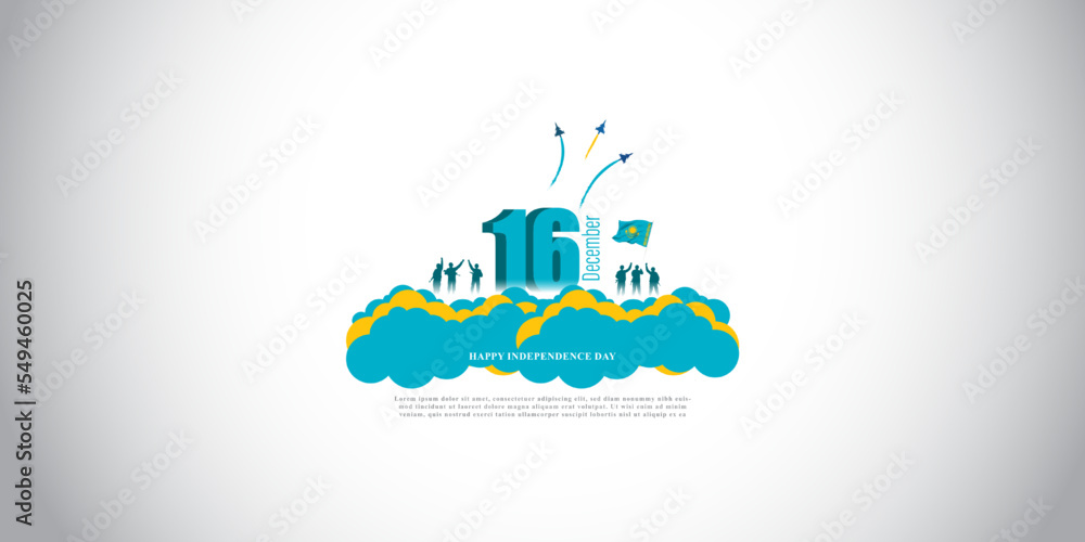 Vector illustration of happy Kazakhstan independence day