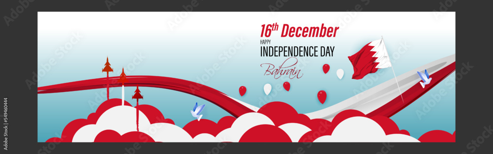 Naklejka premium Vector illustration of happy Bahrain independence day