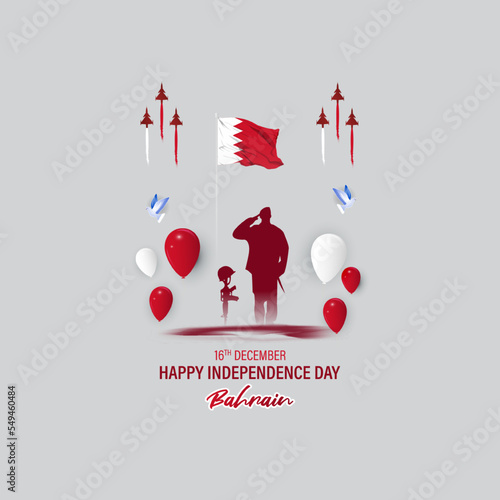 Vector illustration of happy Bahrain independence day