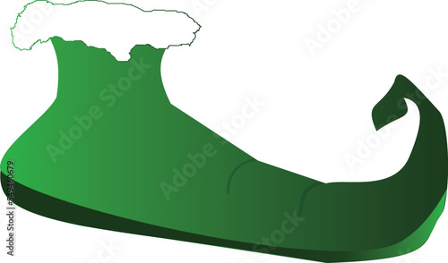 Vector illustration of Green shoes of Christmas elf - Santa Clause helpers