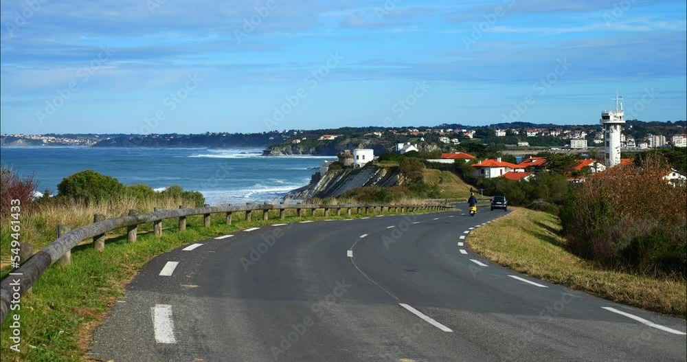 Magnificent landscape of the Basque coast with the towns of Cibour and Saint-Jean de Luz in the background Magnificent landscape of the Basque coast with the towns of Cibour and Saint-Jean de Luz in the background