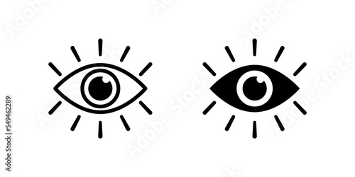 Vector illustration of Eye icon set isolated