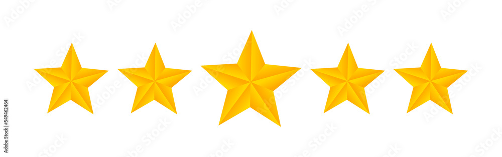 Vector illustration of Golden 5 Star rating icon isolated Vector illustration of Golden 5 Star rating icon isolated