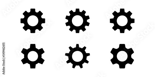 Vector illustration of Setting gear icon set isolated