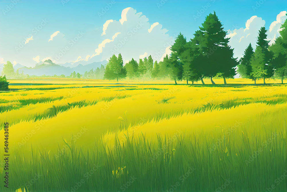 Picture of a summer meadow and trees