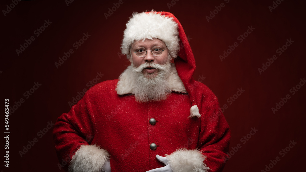 Santa Claus looking into the camera