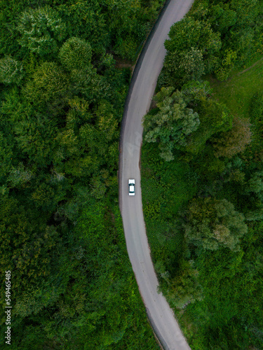 Fototapeta Naklejka Na Ścianę i Meble -  Lonely car on forest road