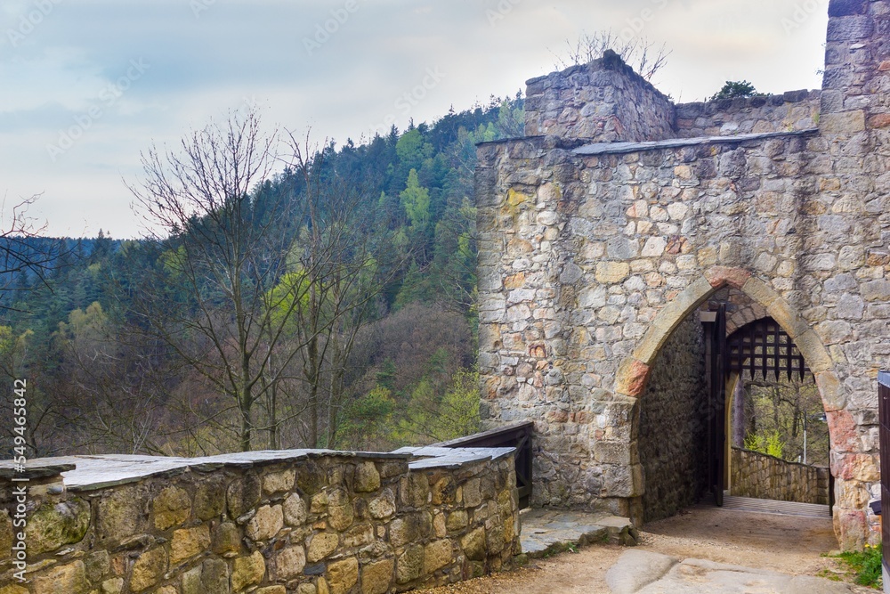 Gate to historical Castle Oybin in Germany