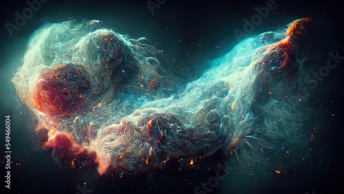 Multicolor Nebula. Background. AI render.