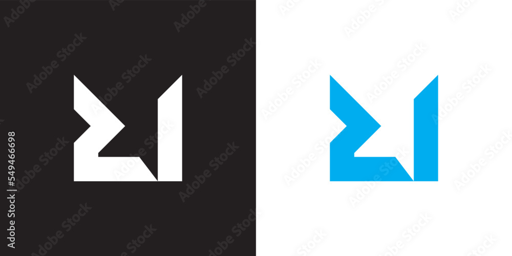Minimal ZM logo. Icon of a MZ letter on a luxury background. Logo idea