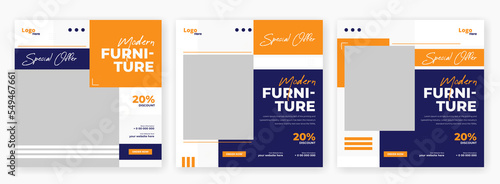 Modern furniture social media post banner template