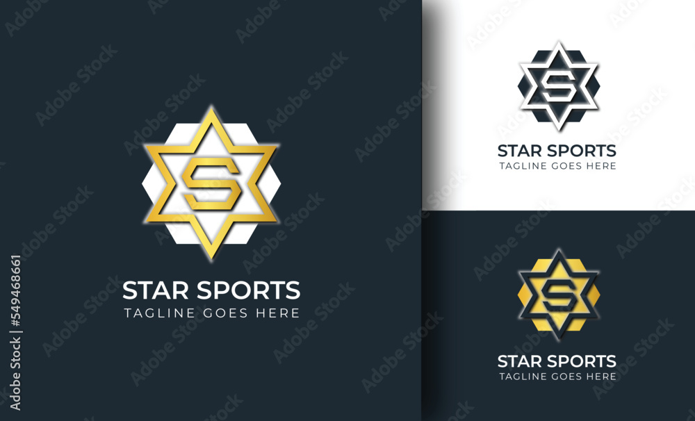 Modern gold star sports logo design vector. Stars logo design concept Stock Vector Adobe Stock