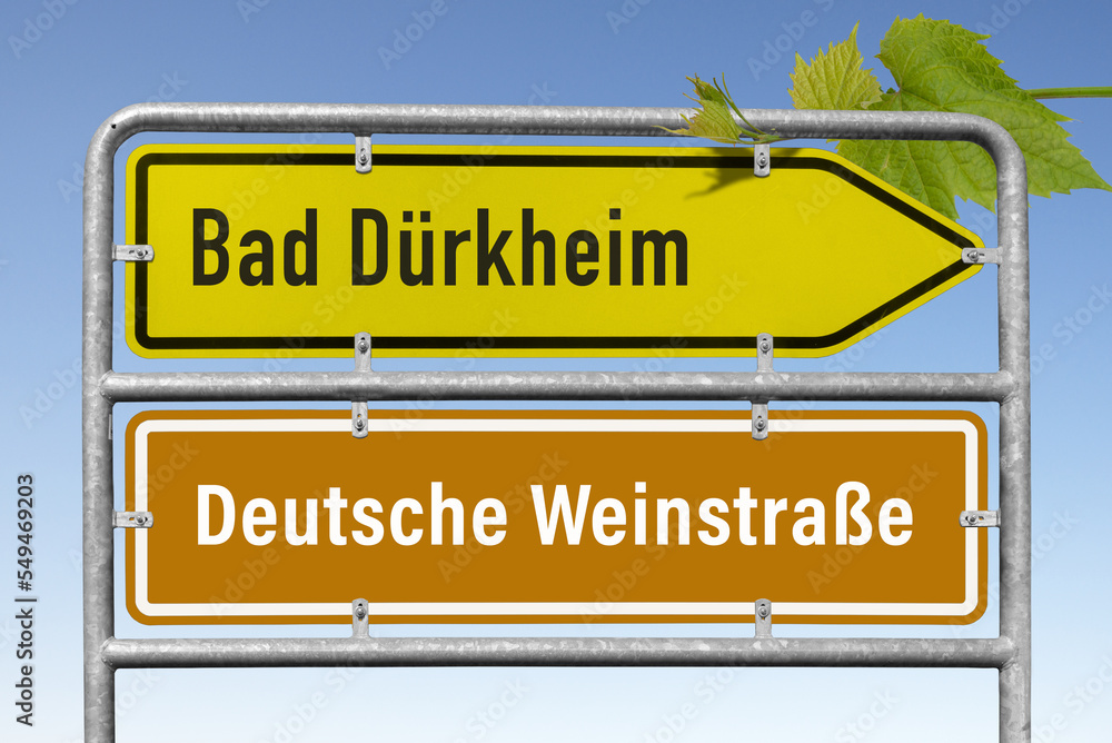 Weinroute, Bad Dürkheim, Deutsche Weinstraße, (Symbol-, Werbebild)