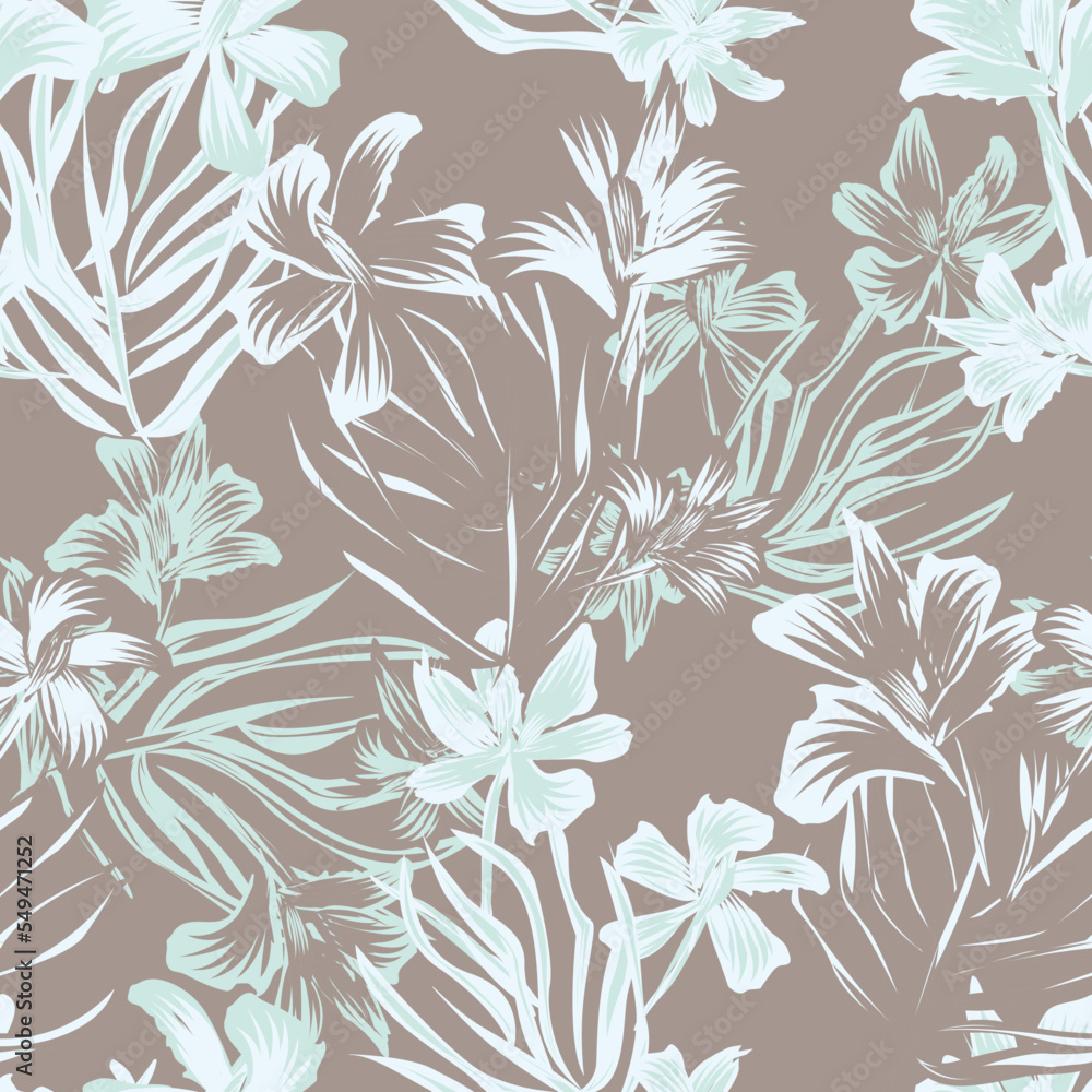 Fototapeta Oriental Floral Seamless Pattern Design Background