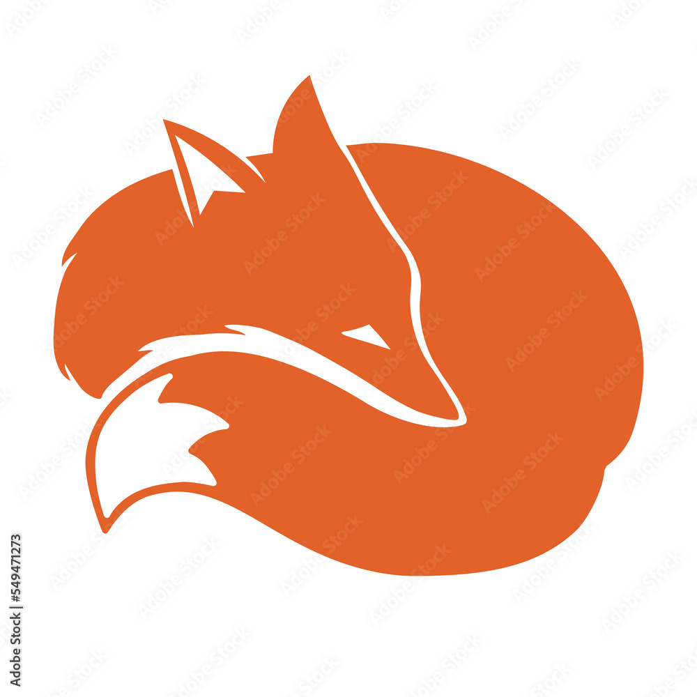 Obraz premium Emblem design of red fox. Silhouette of the animal. Vector illustration.