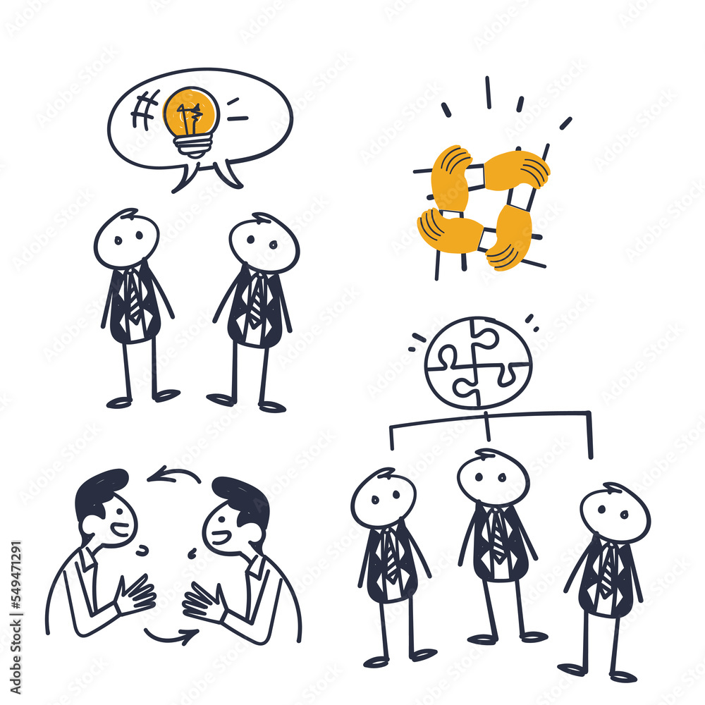 hand drawn doodle Set of Team Work Related illustration vector hand drawn doodle Set of Team Work Related illustration vector
