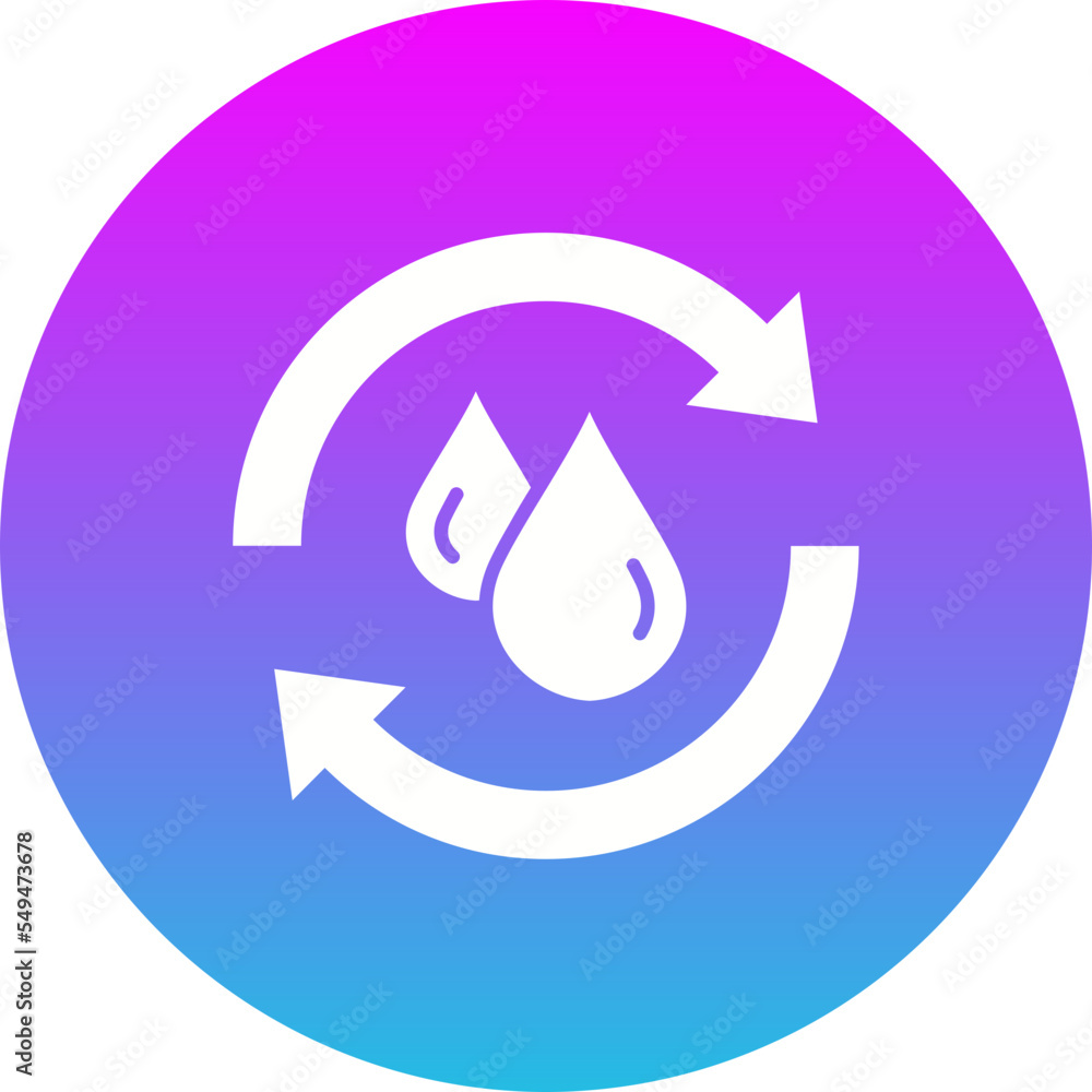 Reuse Water Gradient Circle Glyph Inverted Icon Reuse Water Gradient Circle Glyph Inverted Icon
