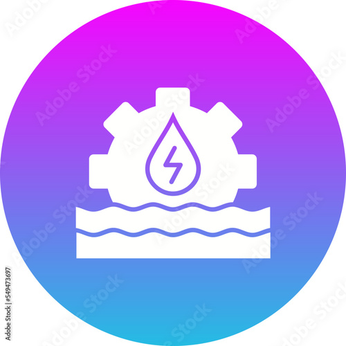 Hydro Power Gradient Circle Glyph Inverted Icon