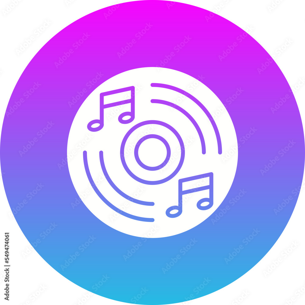 Compact Disc Gradient Circle Glyph Inverted Icon Compact Disc Gradient Circle Glyph Inverted Icon