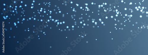 Blue, white decorative celebration background.  Holiday concept and celebration background for New Year, Wedding, Birthday and many more. Bokeh lights background. Winter snow falling background. 