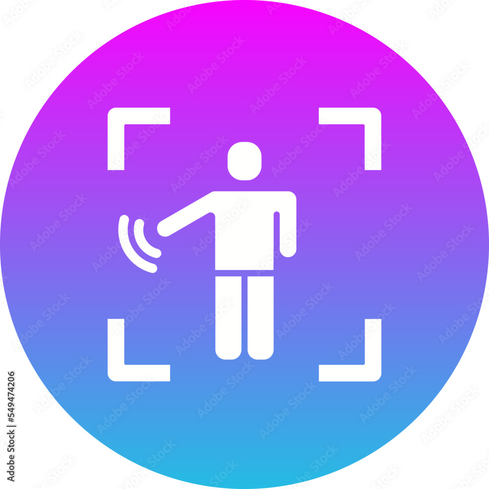 Motion Sensor Gradient Circle Glyph Inverted Icon Motion Sensor Gradient Circle Glyph Inverted Icon