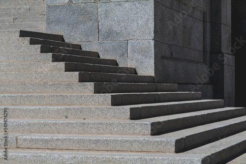 marble steps in front of the government building in the USA. High-quality photo