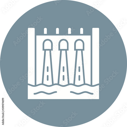 Hydroelectric Multicolor Circle Glyph Inverted Icon
