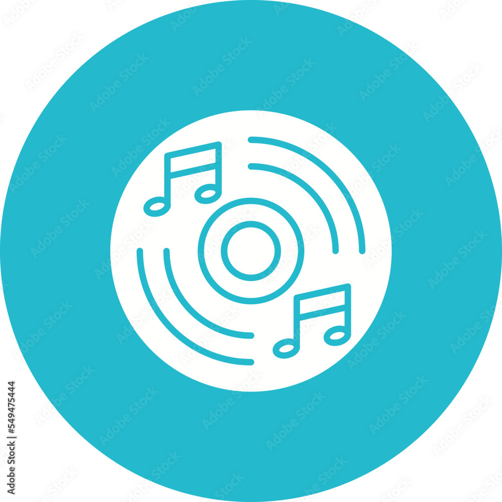 Compact Disc Multicolor Circle Glyph Inverted Icon Compact Disc Multicolor Circle Glyph Inverted Icon