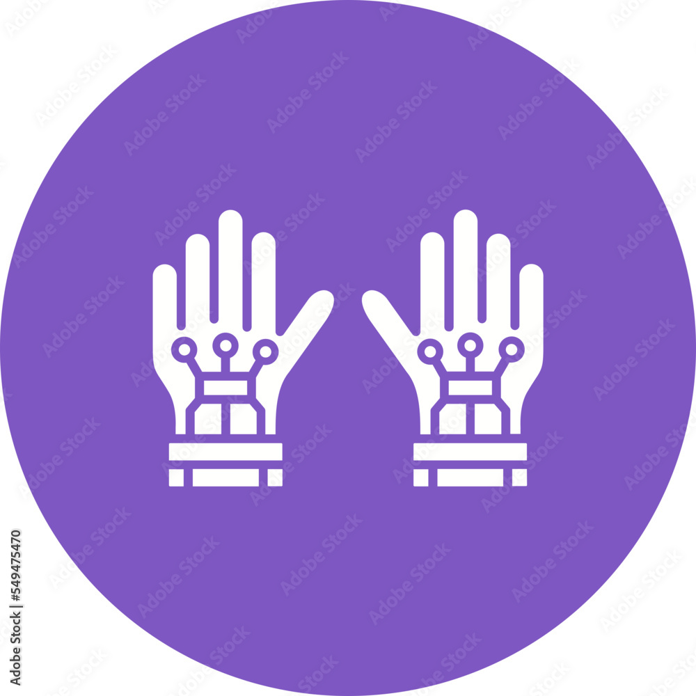 Obraz premium Gloves Multicolor Circle Glyph Inverted Icon