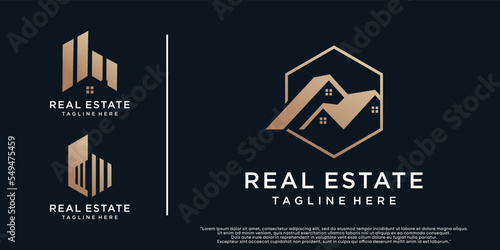Set of collection real estate building logo design with creative modern concept Premium Vector