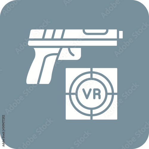 Shooting Game Multicolor Round Corner Glyph Inverted Icon