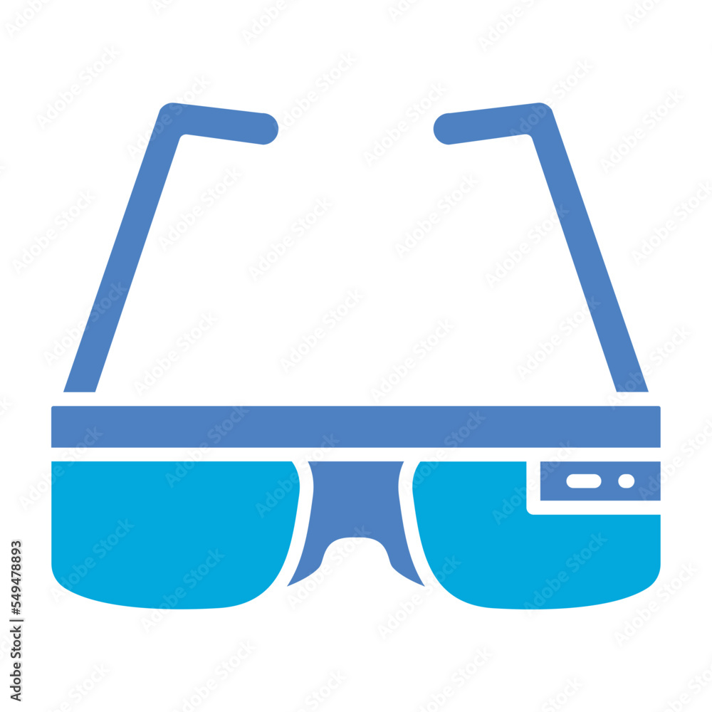 Smart Glasses Glyph Two Color Icon Smart Glasses Glyph Two Color Icon