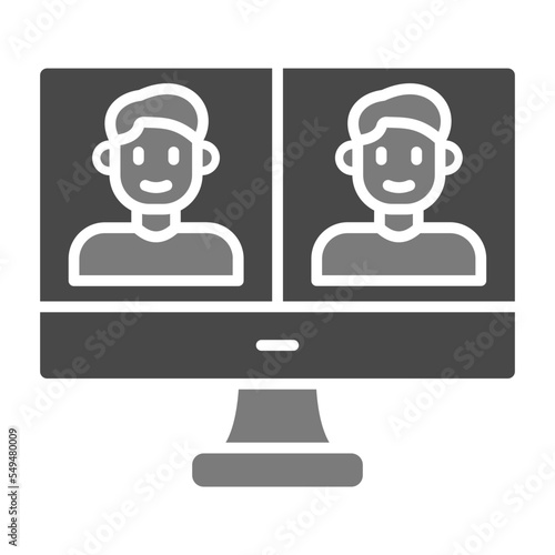 Video Call Greyscale Glyph Icon