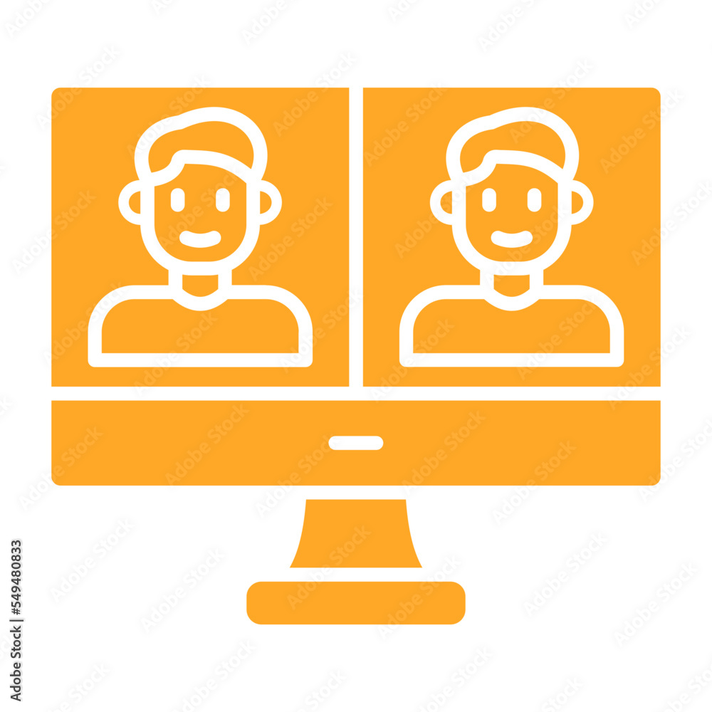 Video Call Multicolor Glyph Icon Video Call Multicolor Glyph Icon