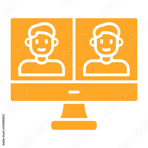 Video Call Multicolor Glyph Icon