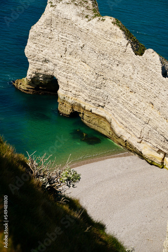 Beach and cliff. Etretat, Normandie, France.
