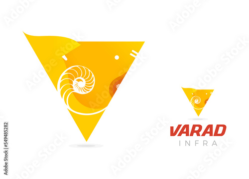 illustration of Lord Ganpati for Ganesh Chaturthi festival of India, Ganpati Bappa Morya. Varad Infra Creative Logo 