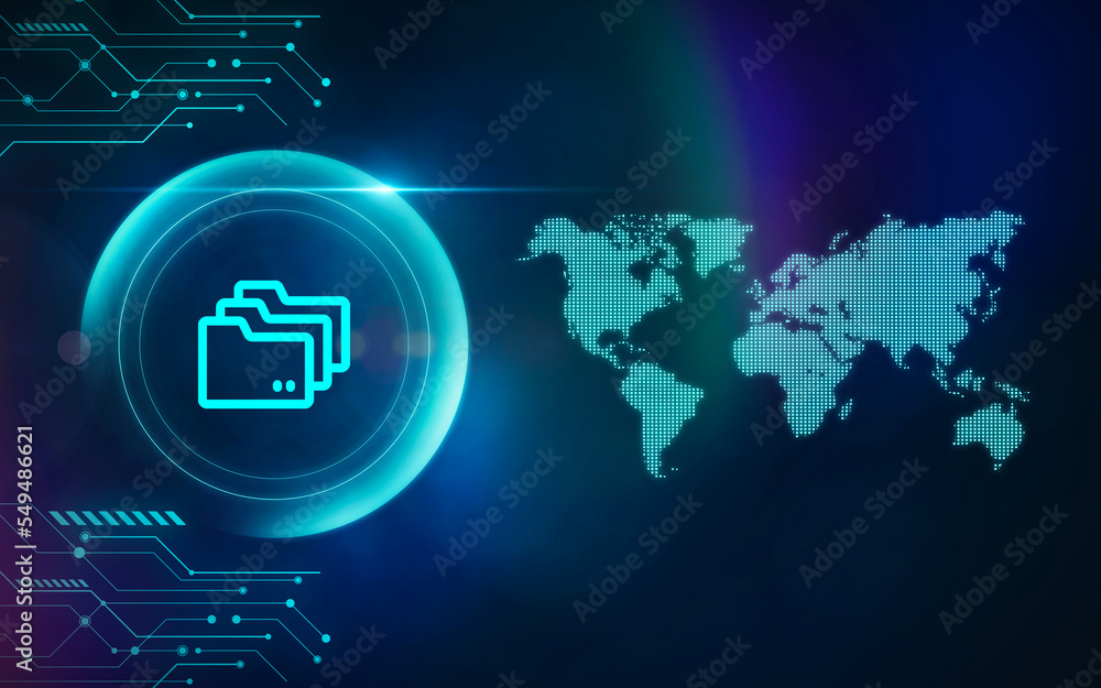 Obraz premium Secret company data stored on network drives.