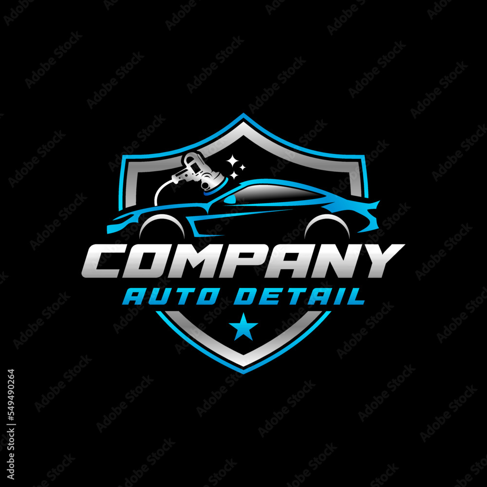auto detailing service logo design template