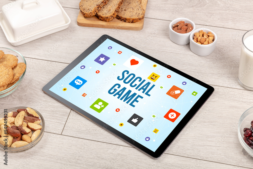 Healthy Tablet Pc compostion, social networking concept Healthy Tablet Pc compostion, social networking concept