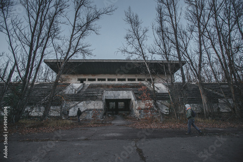 Abandoned stadium in the city of Pripyat, Chernobyl region, exclusion zone, Ukraine © Kate