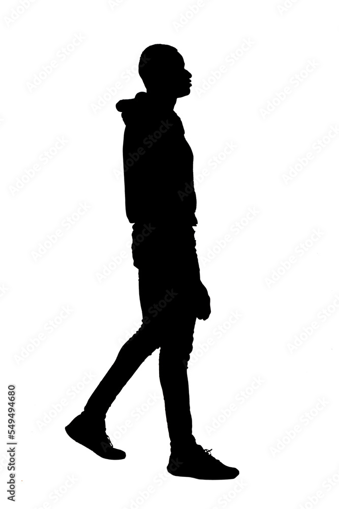 african man walking on white