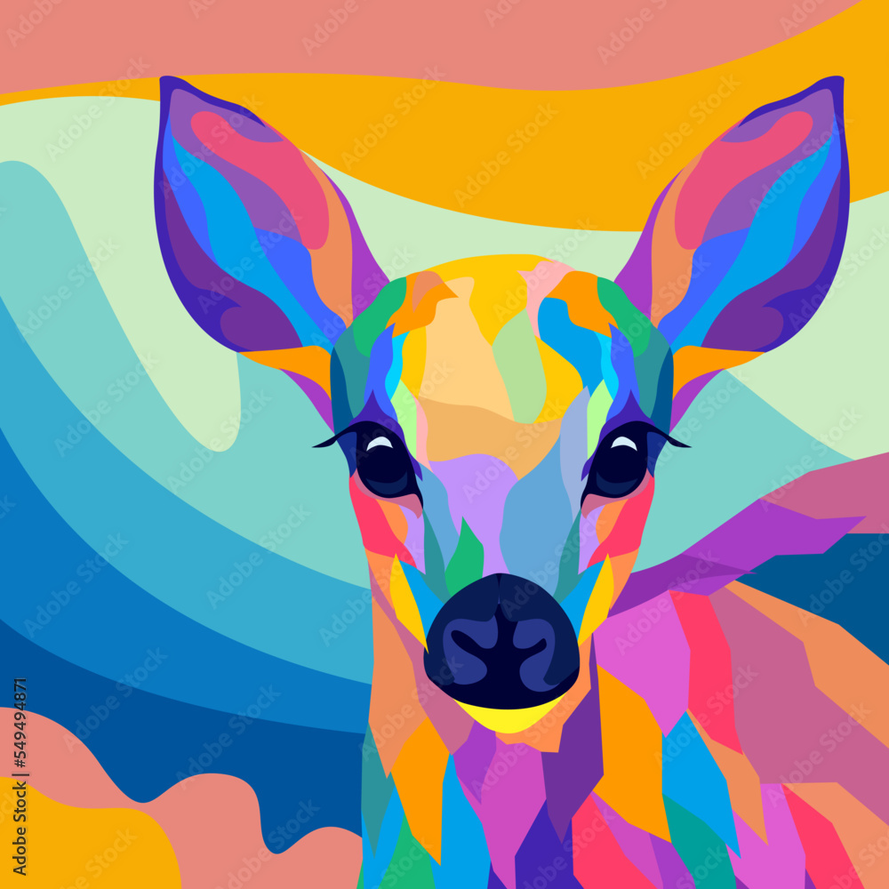 baby deer looking up pop art style baby deer looking up pop art style