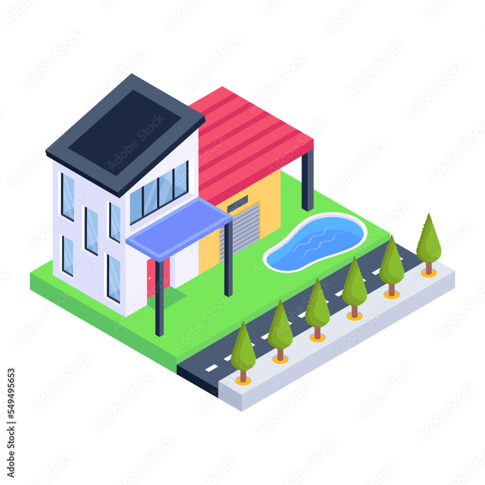 Grab this amazing isometric icon of house Grab this amazing isometric icon of house
