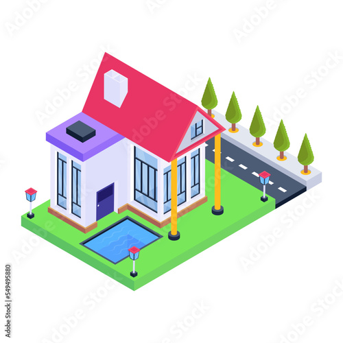 Grab this amazing isometric icon of house 