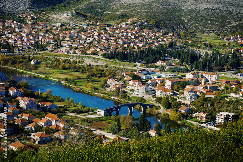 Panoramic view at Trebinje and Trebisnjica river, Bosnia and Herzegovina