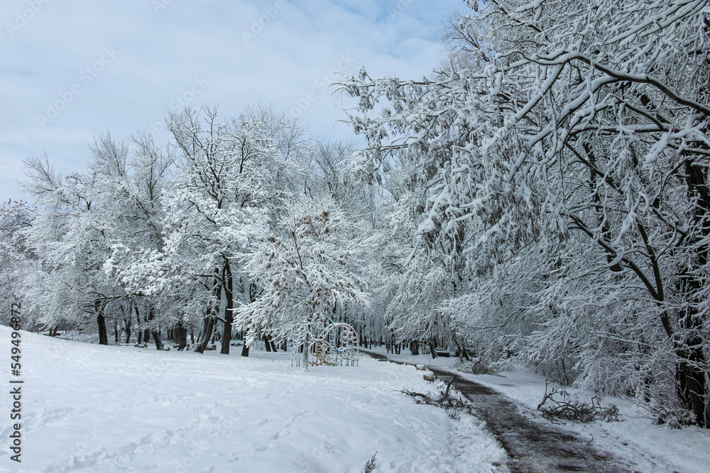 Winter view of South Park in city of Sofia, Bulgaria Winter view of South Park in city of Sofia, Bulgaria