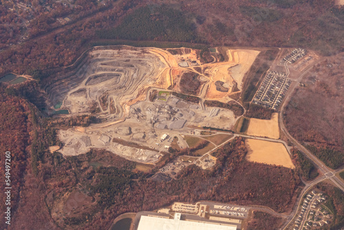 Aerial photograph of a view of a mining quarry in Northern Virginia