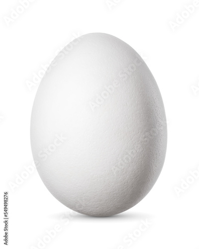 Print op canvas One chicken egg isolated on white background.