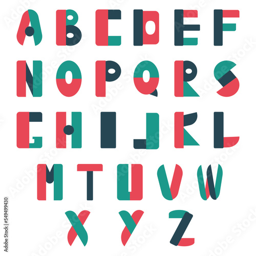 Bauhaus-style English alphabet